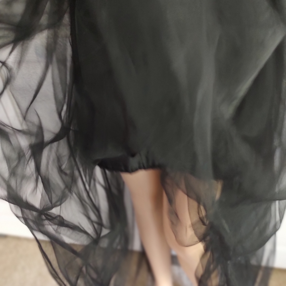 Halloween costume Idea Make It Goth,Tulle Tiered Layered maxi Mini skirt Black - Picture 8 of 11